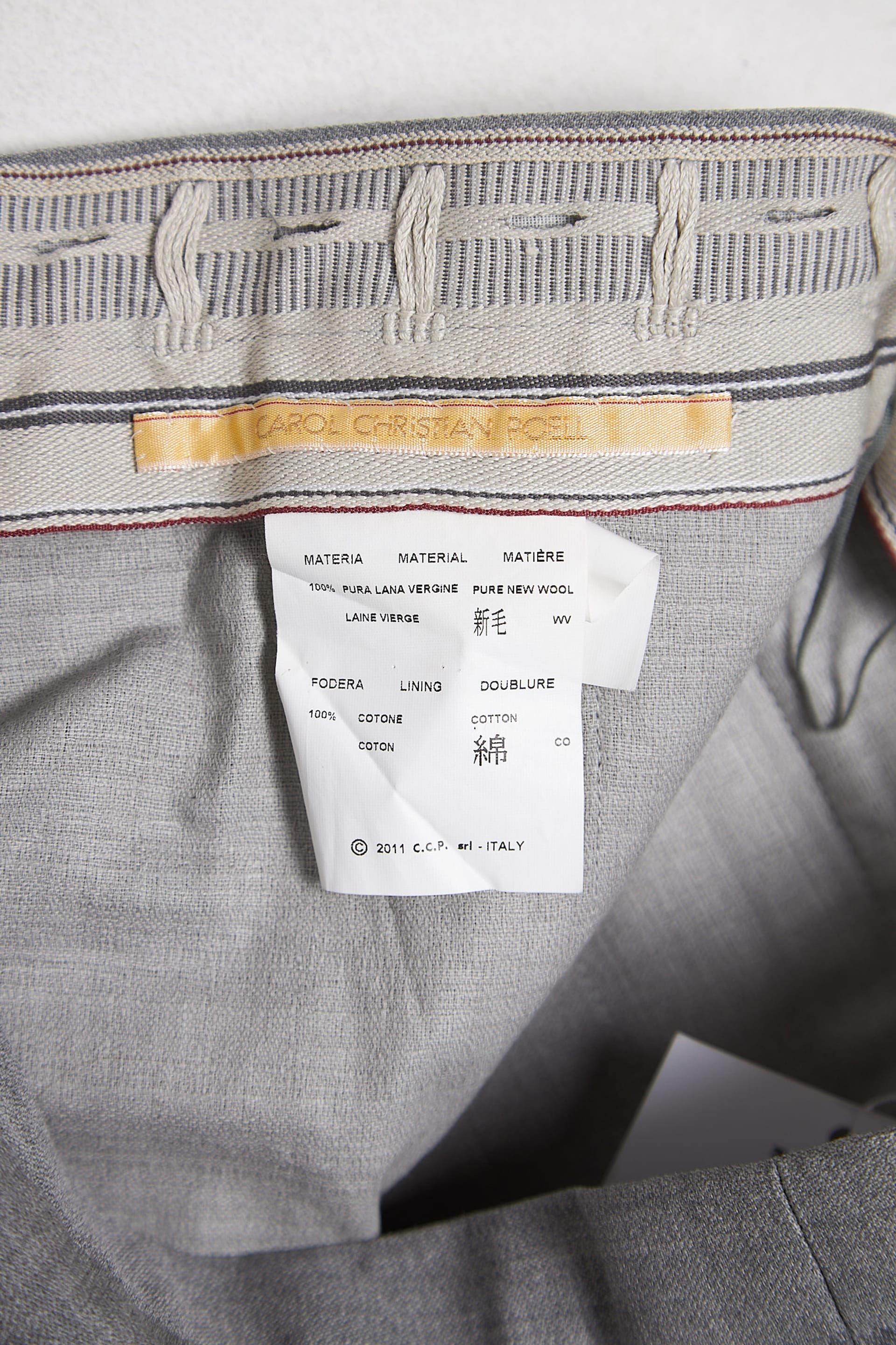 Carol Christian Poell ヘビーコットンスラックス　46 Carol Christian Poell Gray Self-Edge Wool Classic Suit Trousers