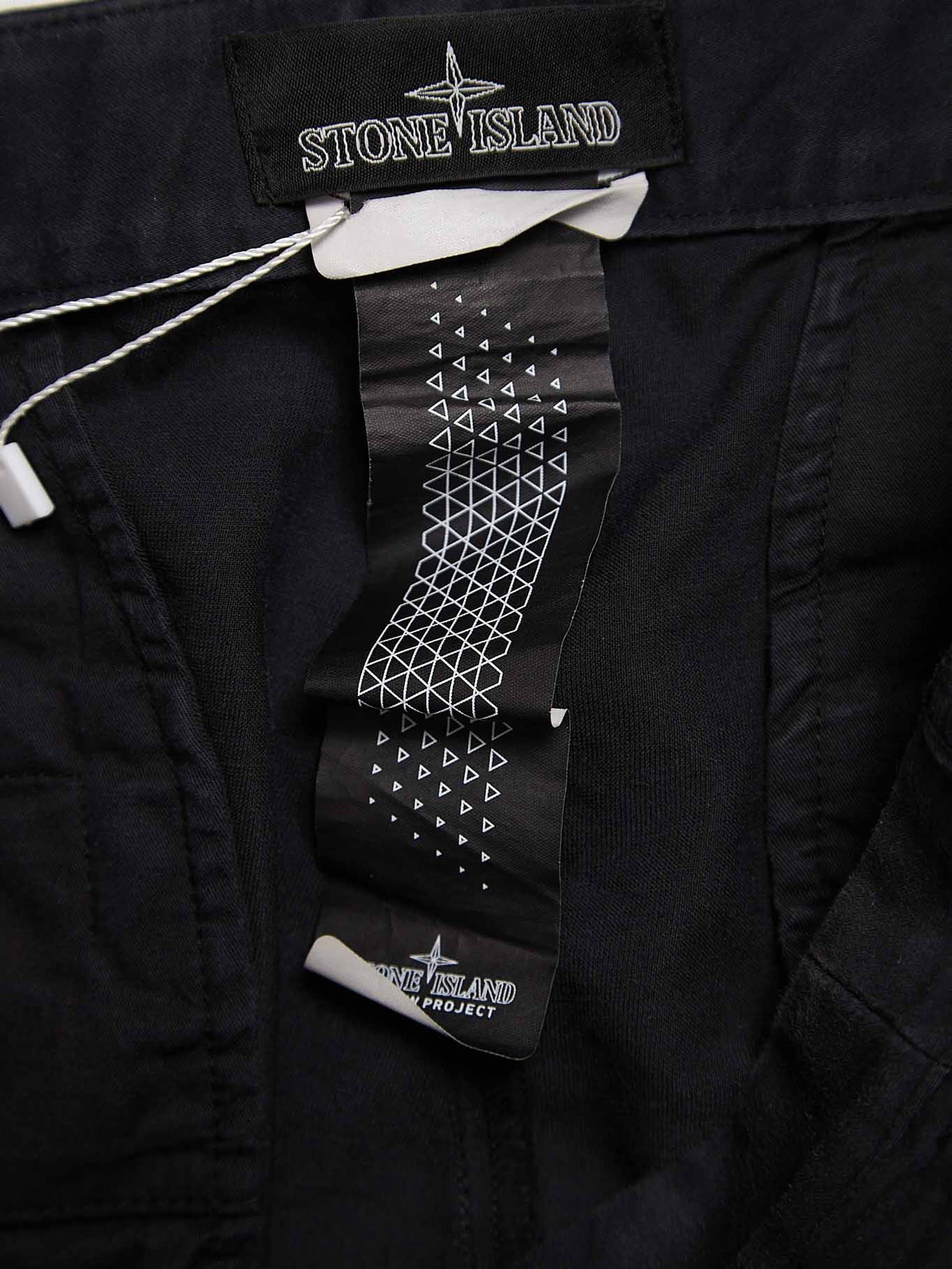 Stone Island Shadow Project Black Side Zipped Cotton Blend Shorts