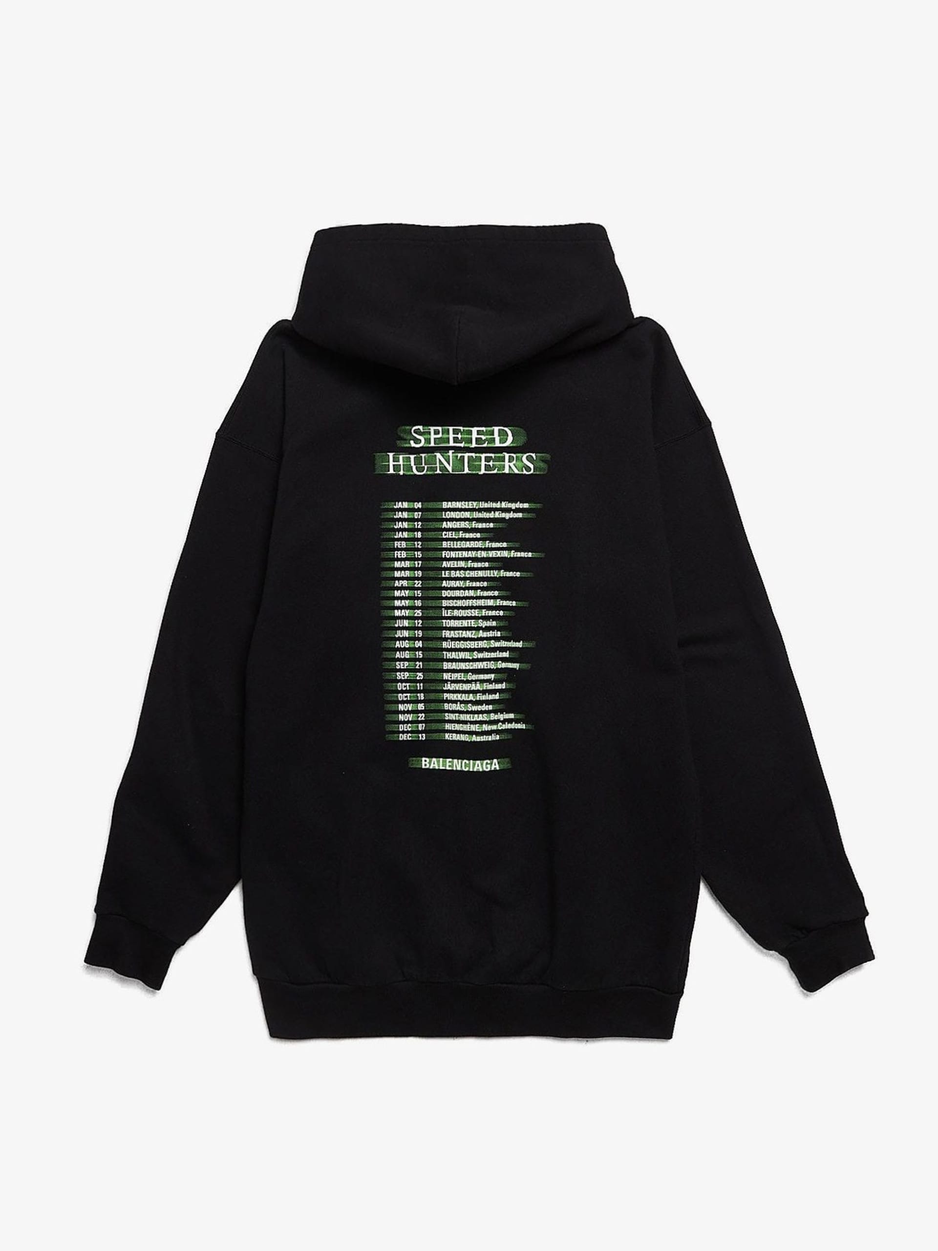Balenciaga Black Speed Hunters Printed Zipped Hoodie