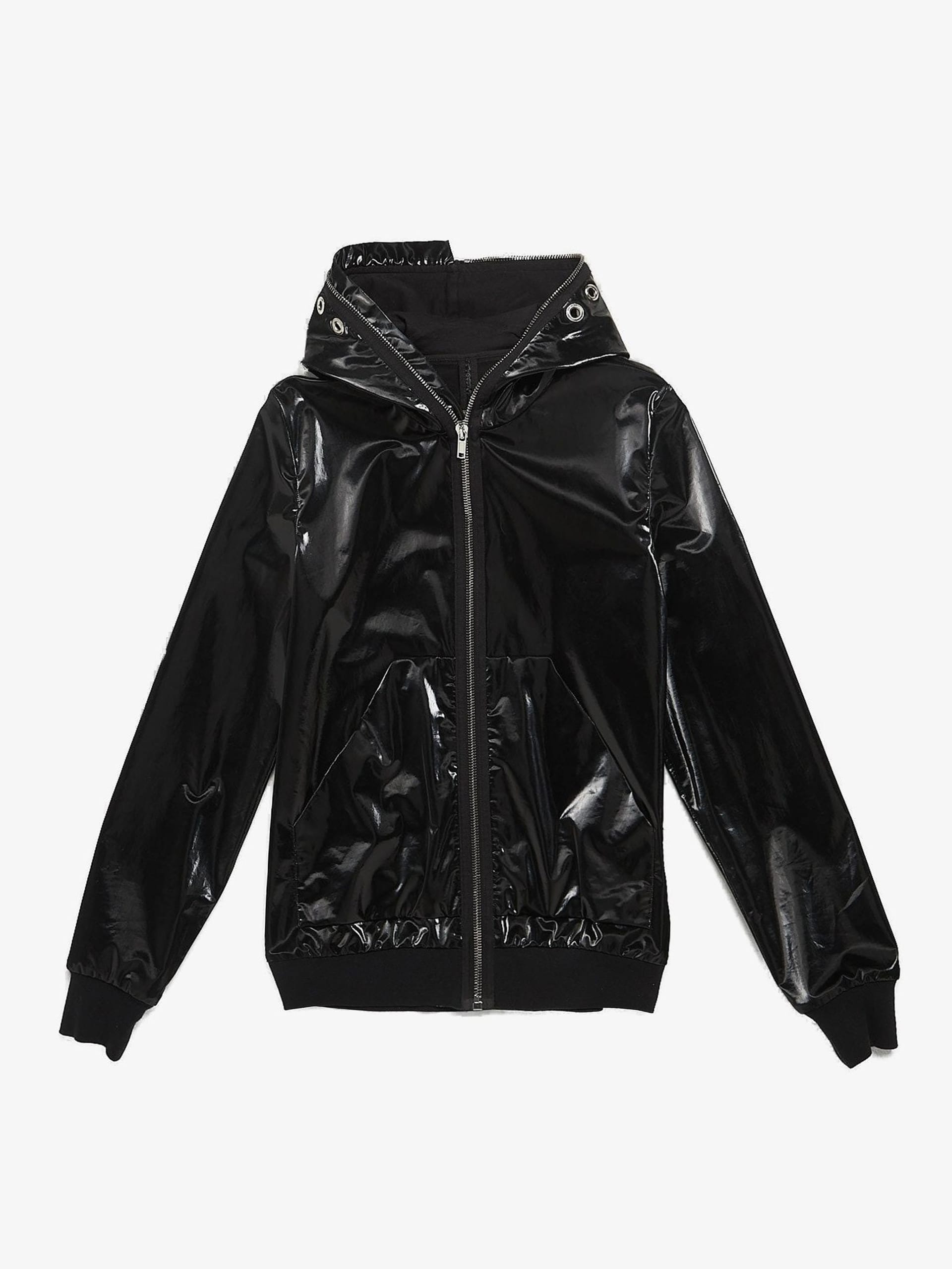 Rick Owens Drkshdw Black Shiny Gimp Cotton Blend Jacket