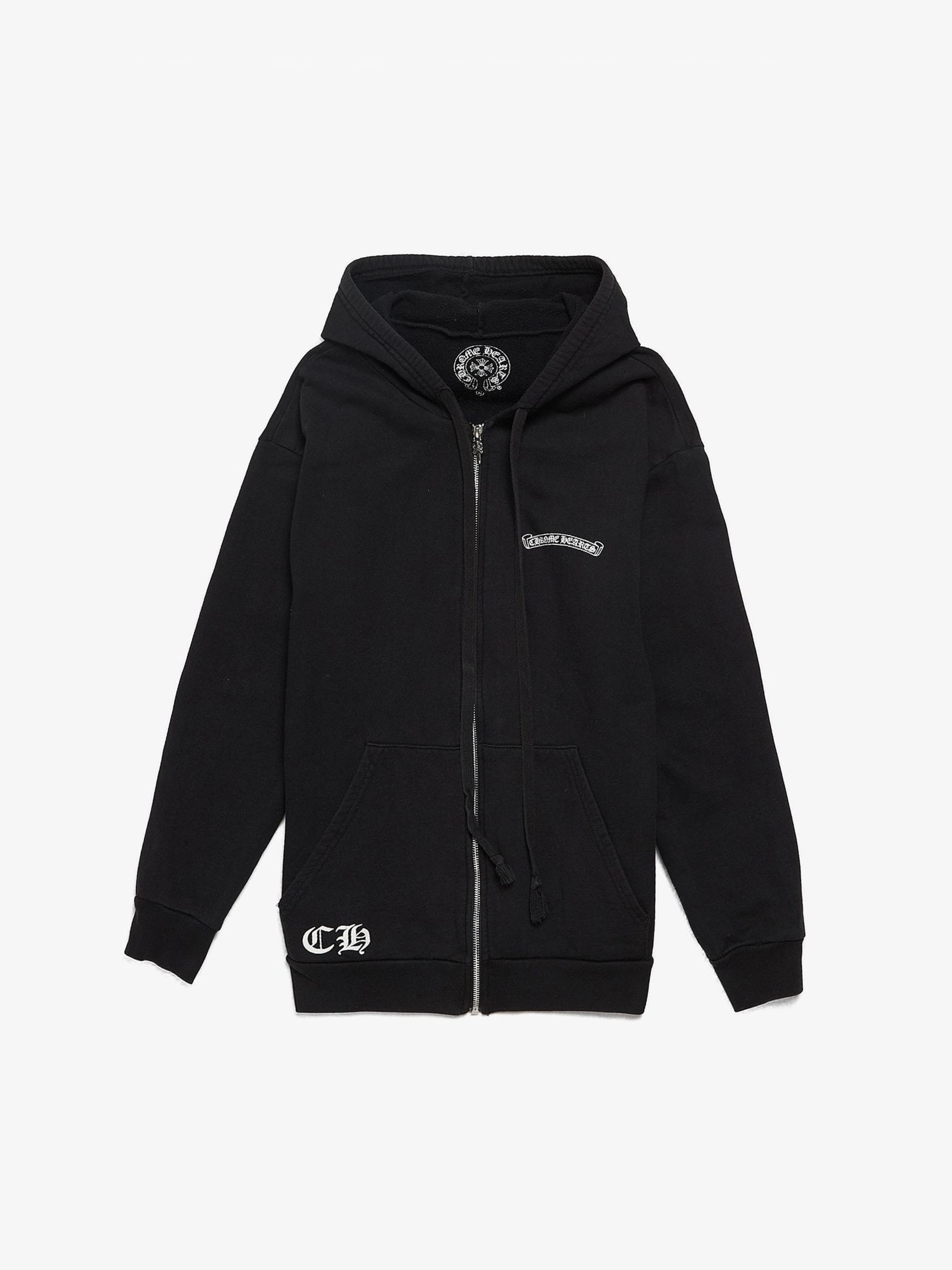 Chrome Hearts Black Classic Logo Zipped Cotton Hoodie