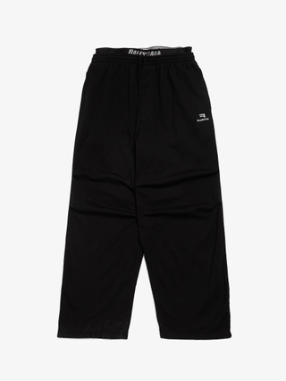 Balenciaga Black Double Waistband Elastic Oversized Sweatpanst