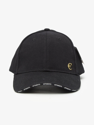 Vetements Black AW18 Euro Logo Embroidered Cotton Cap