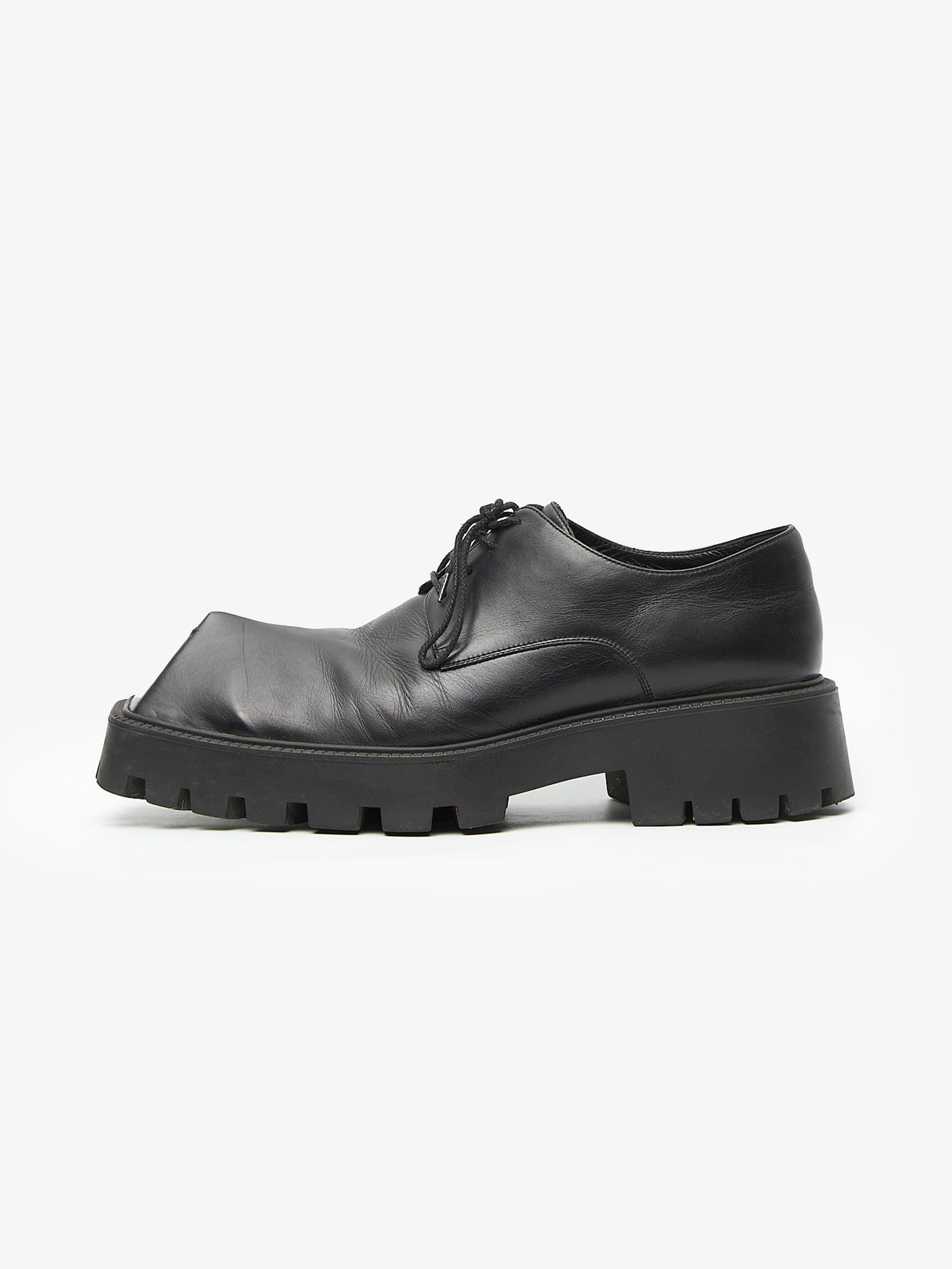 Balenciaga Black Leahter Rhino Leather Derby Shoes