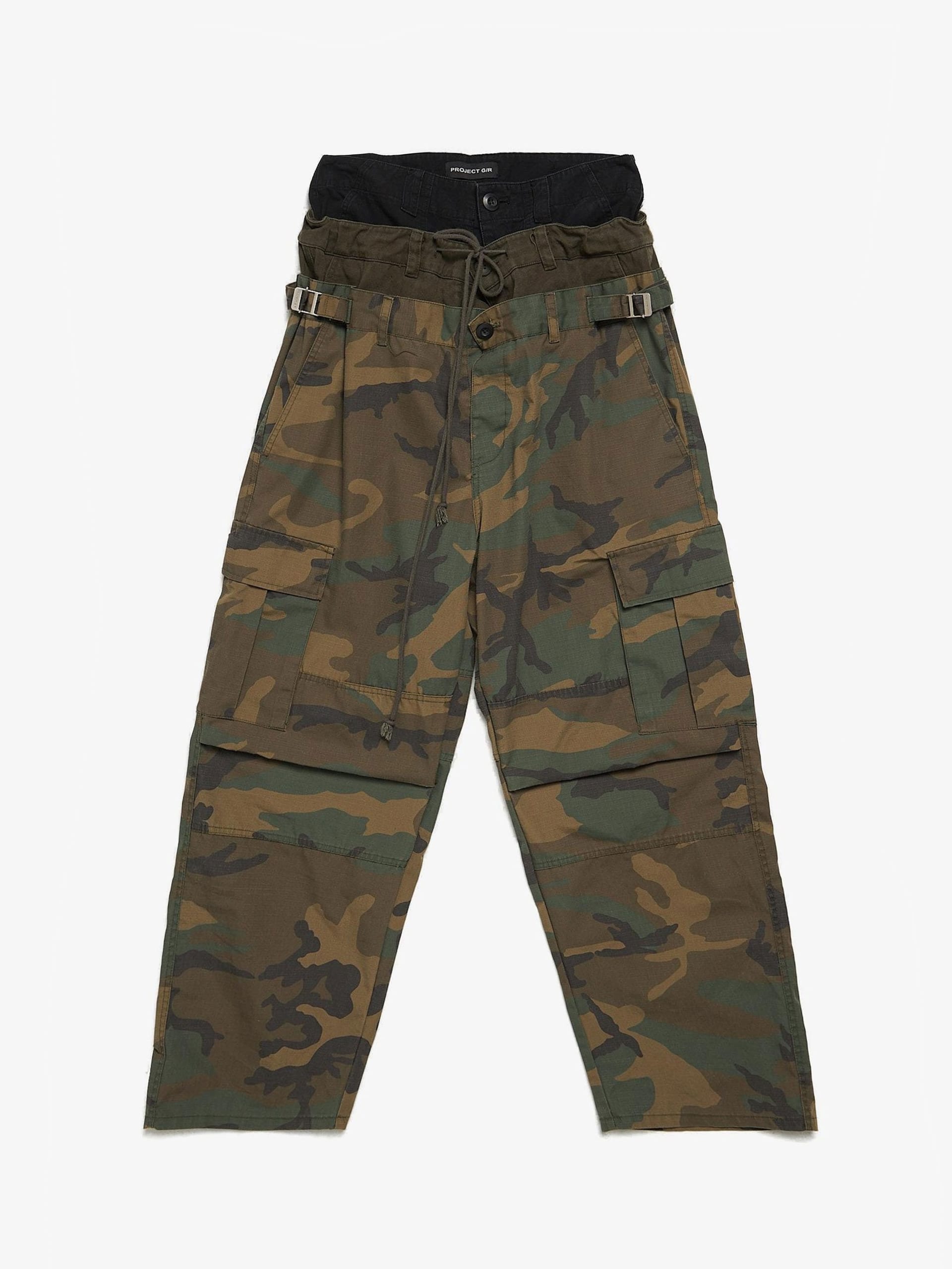 Project GR 3 Layered Cargo Pants - Camo