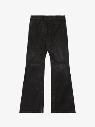 Project GR Coated Biker Armoured Flare Pants - Black