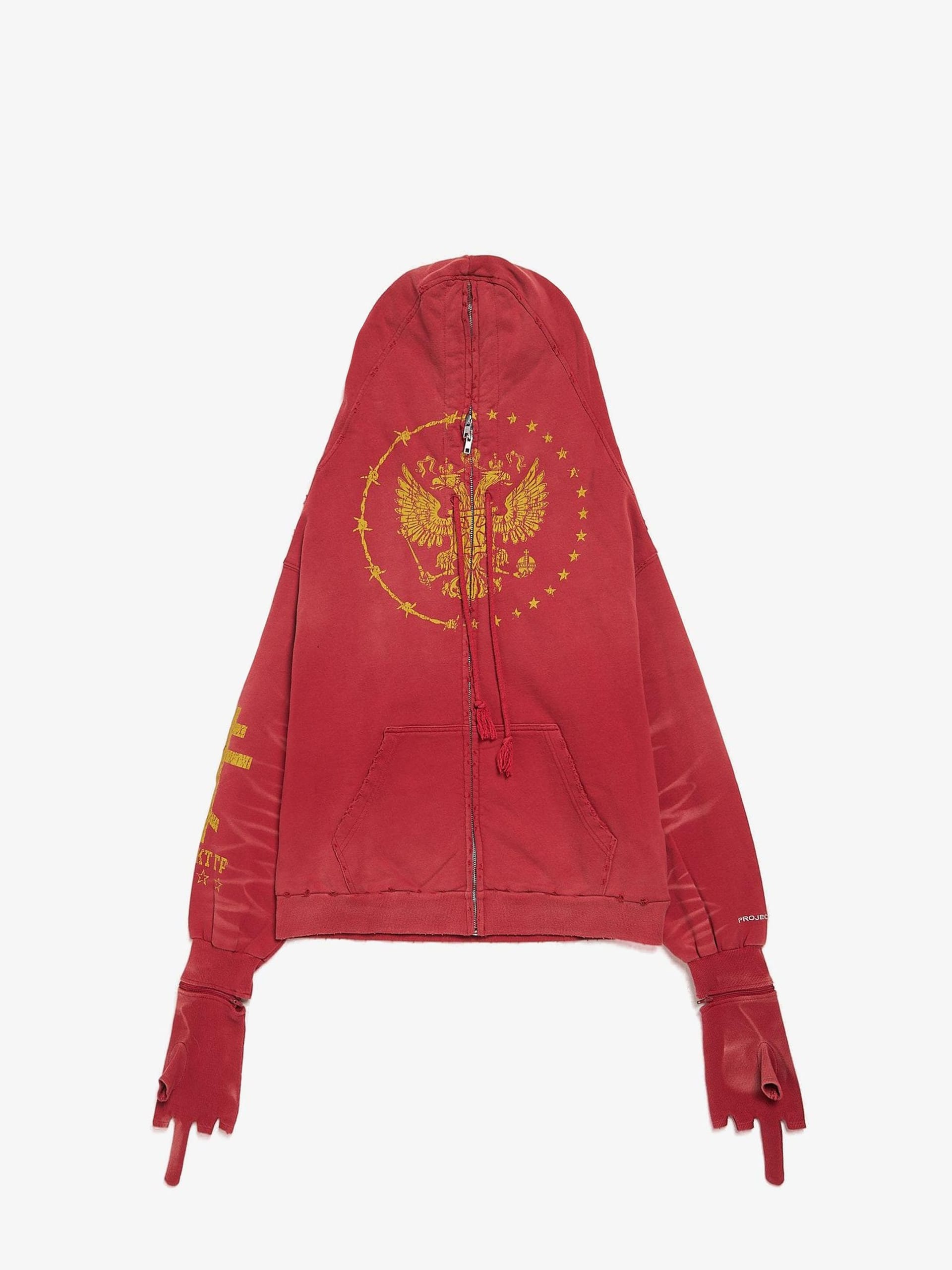 Project G/R ZYGON ZIP HOODIE 赤 Project GR Zygon Zip Hoodie - Red