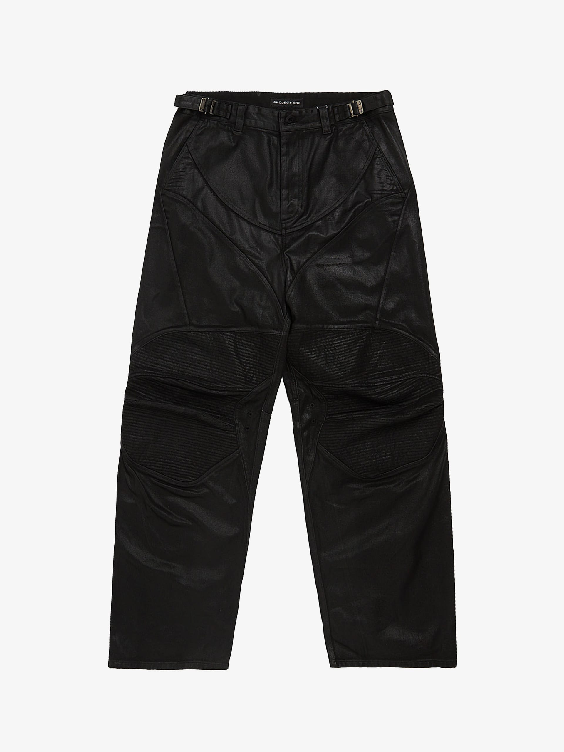 Project GR Black Coated Biker Armoured Cotton Jeans