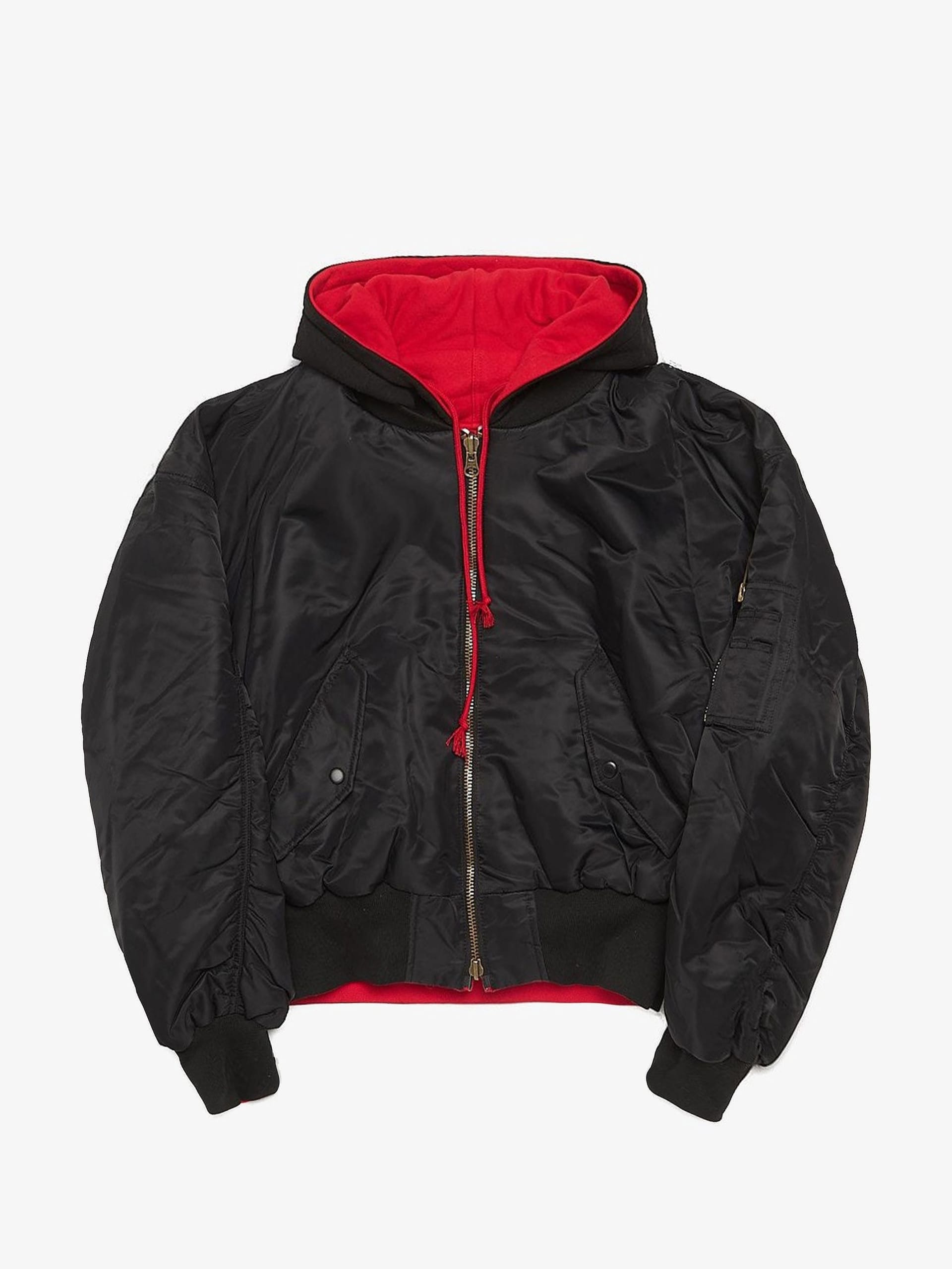 Project GR Black Red Reversible Hooded MA-1 Jacket