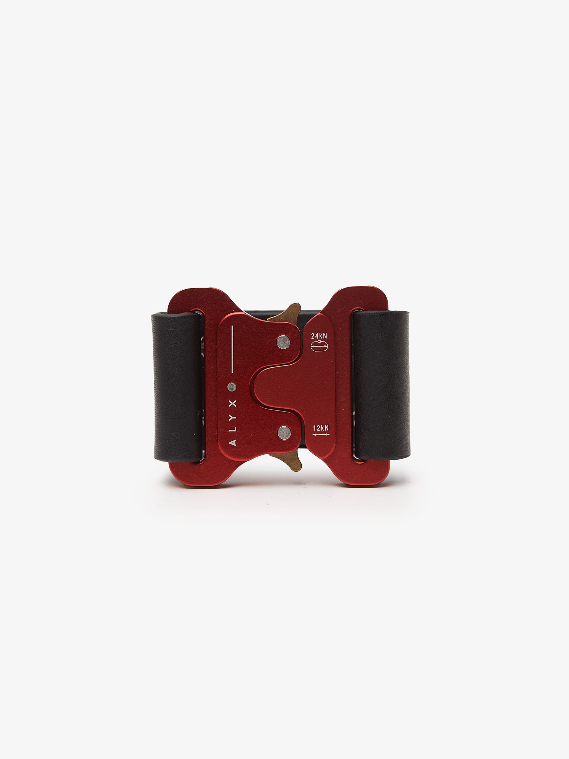 1017 ALYX 9SM Black Buckle Red Detailed Leather Bracelet