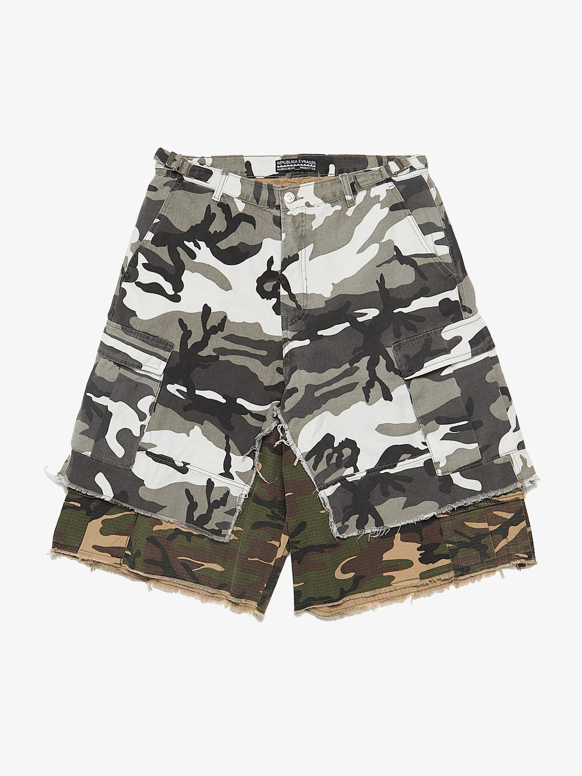 Project GR Layered Skirt Camo Cargo Shorts
