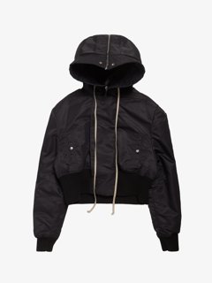 Rick Owens Black Archive Hooded Suede and Fur Sheepskin